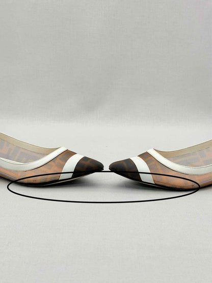 FENDI Colibri Brown & White Size EU 35 Ballet Flats