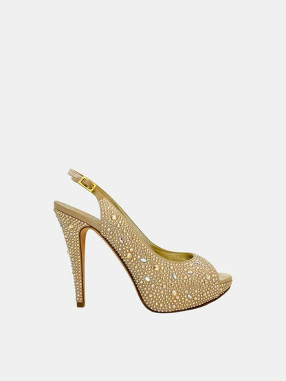 GINA Platform Gold Slingbacks 39