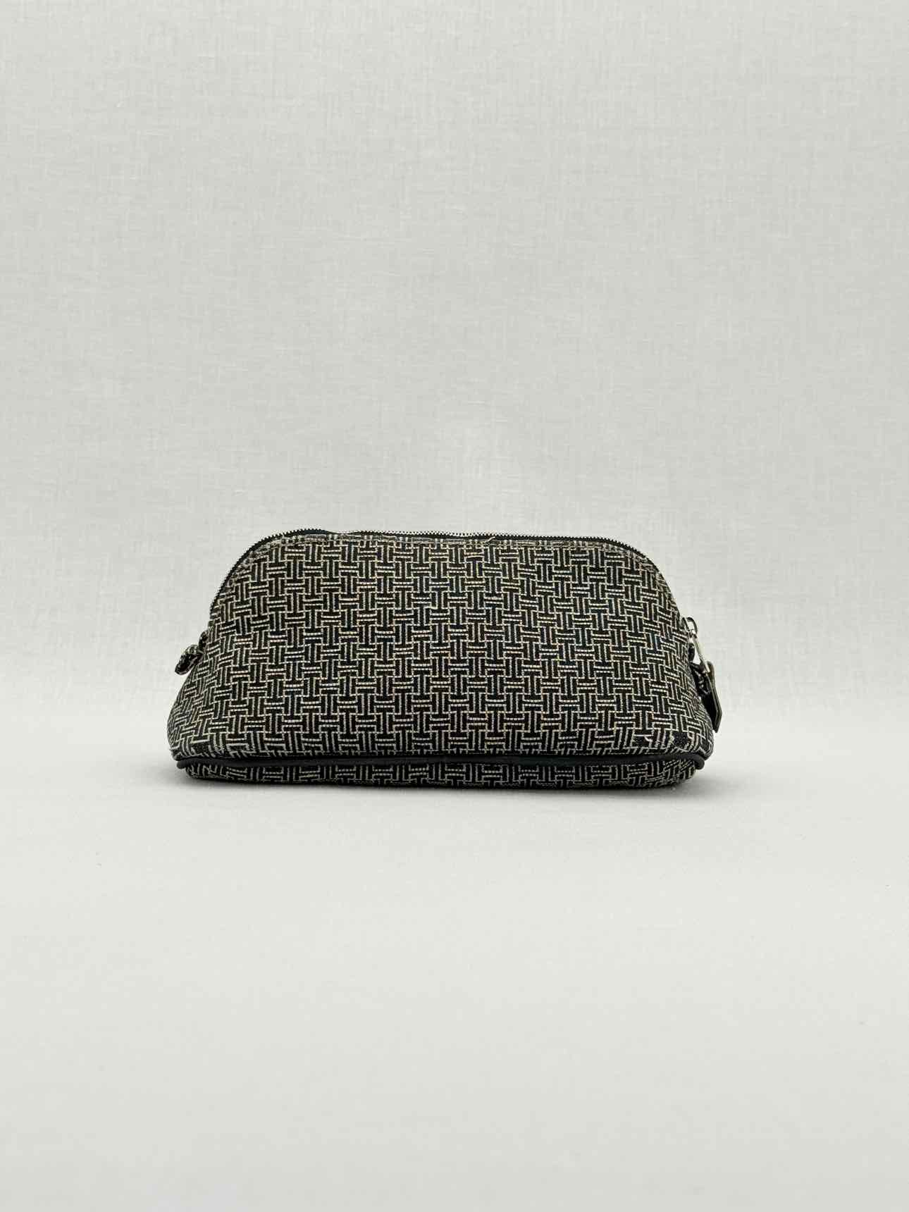 HERMES Cosmetic Black & White Small H Jacquard Pouch