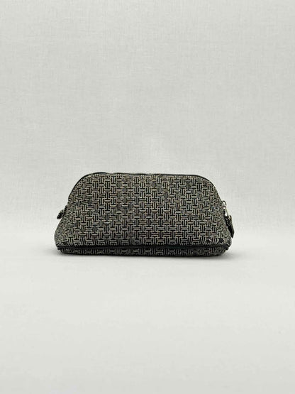 HERMES Cosmetic Black & White Small H Jacquard Pouch