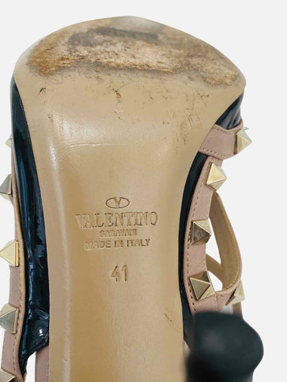 VALENTINO Ankle Strap Black & Pink Pumps
