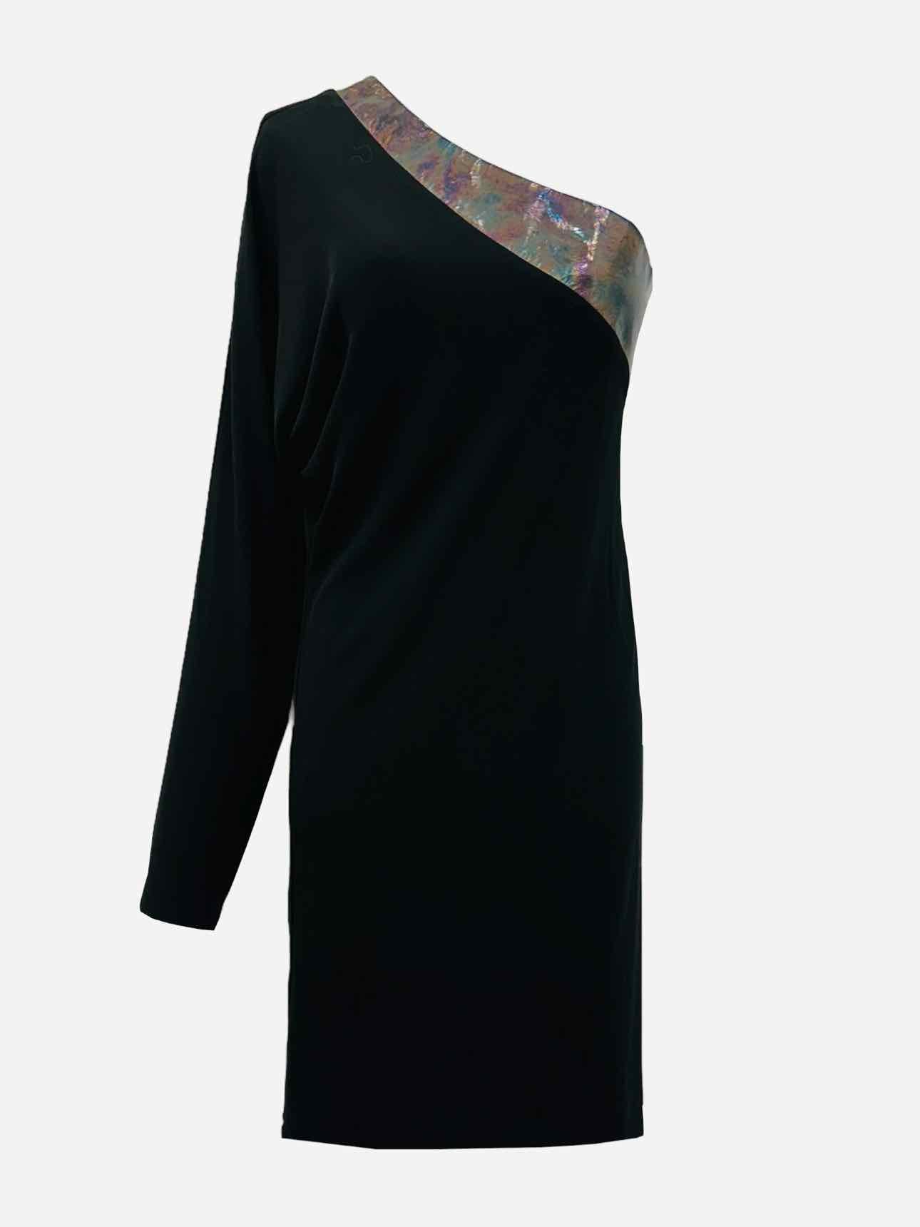GUCCI One Shoulder Black Size US 6 Short Dress
