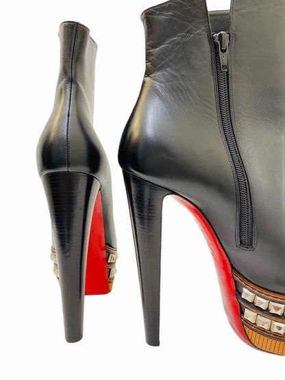 CHRISTIAN LOUBOUTIN Faolo Black Ankle Boots 39.5