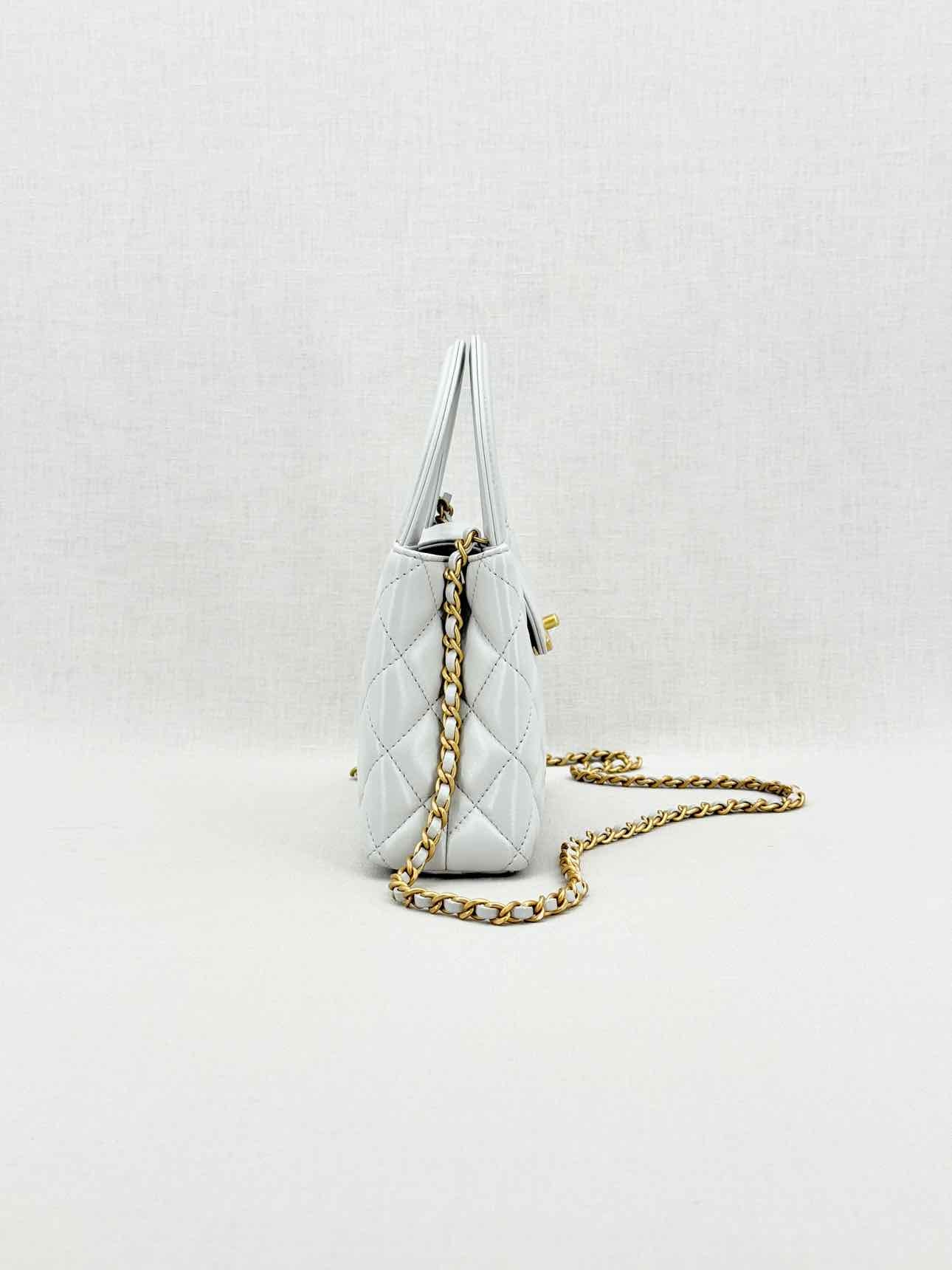 CHANEL Kelly Grey Quilted Top Handle