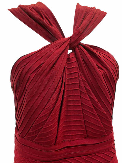 ELIE SAAB Open Back Burgundy Size US 6 Long Dress