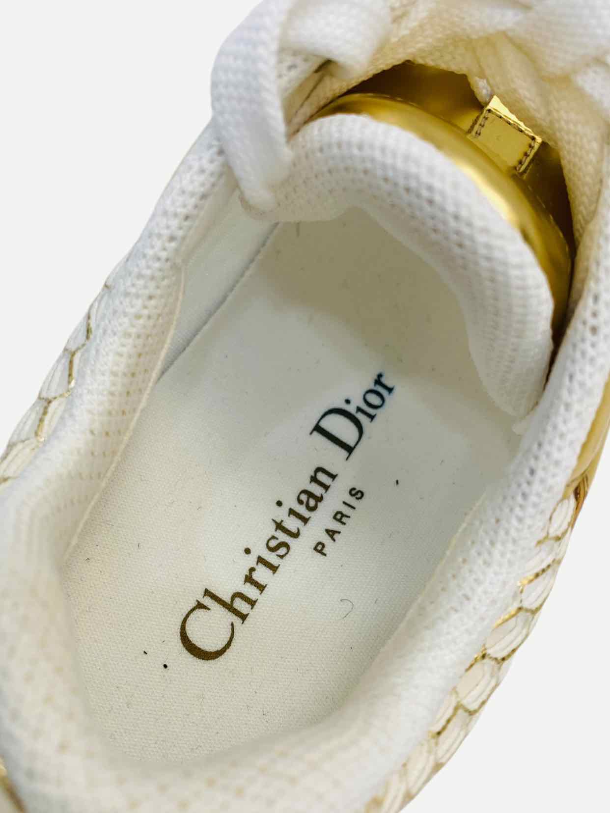 CHRISTIAN DIOR Vibe White & Gold Sneakers