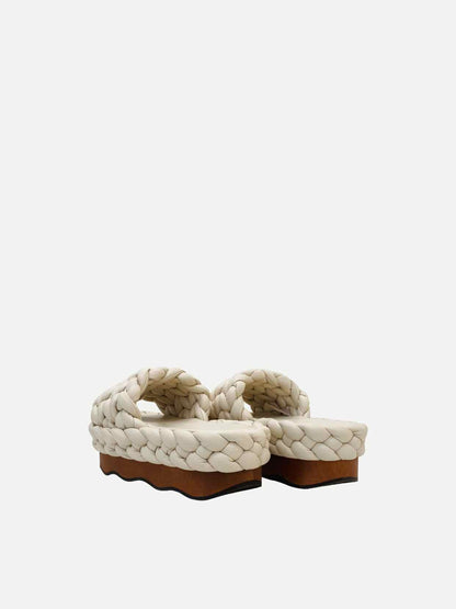 CHLOE Wavy Flatform White Flats