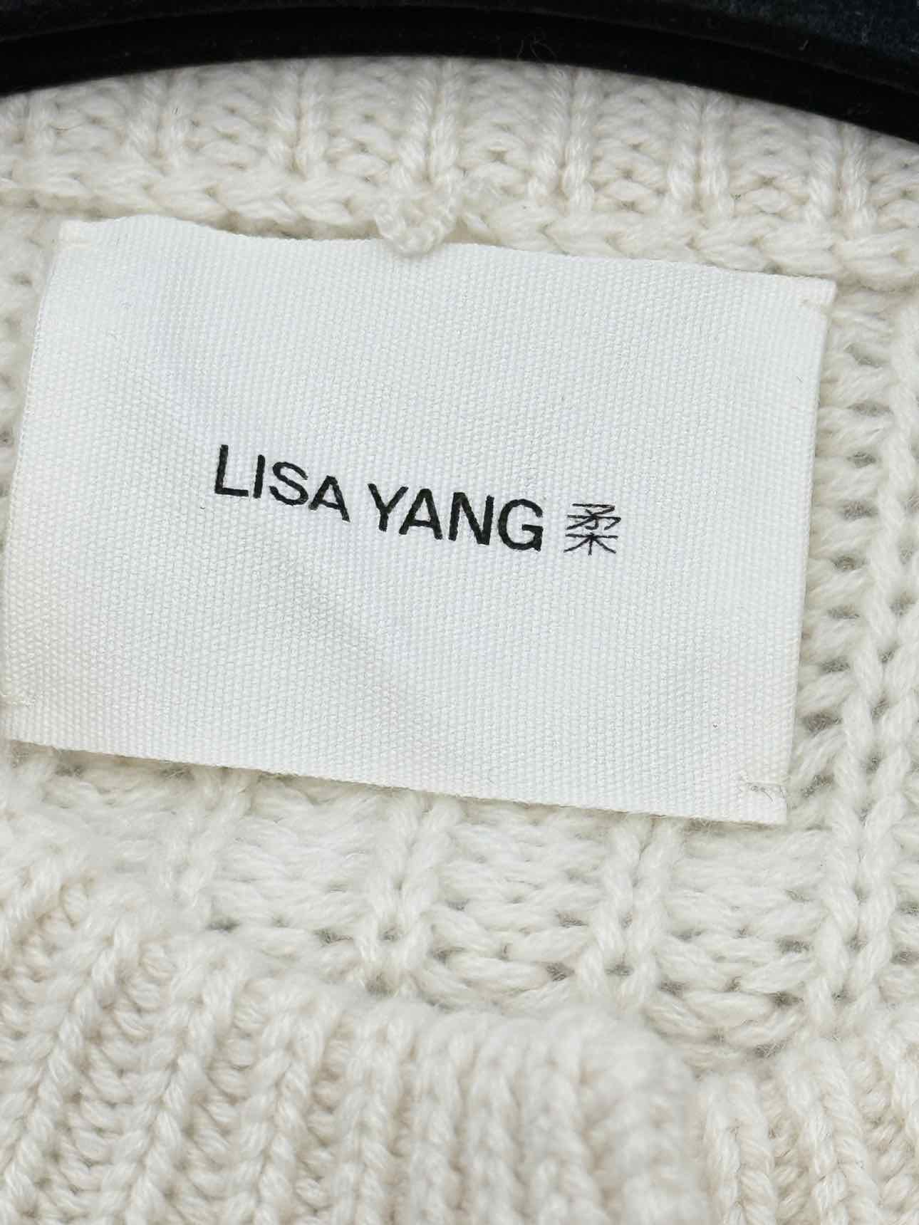 LISA YANG White Cable Knit Size Small/Medium Cardigan
