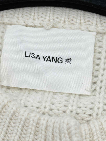 LISA YANG White Cable Knit Size Small/Medium Cardigan