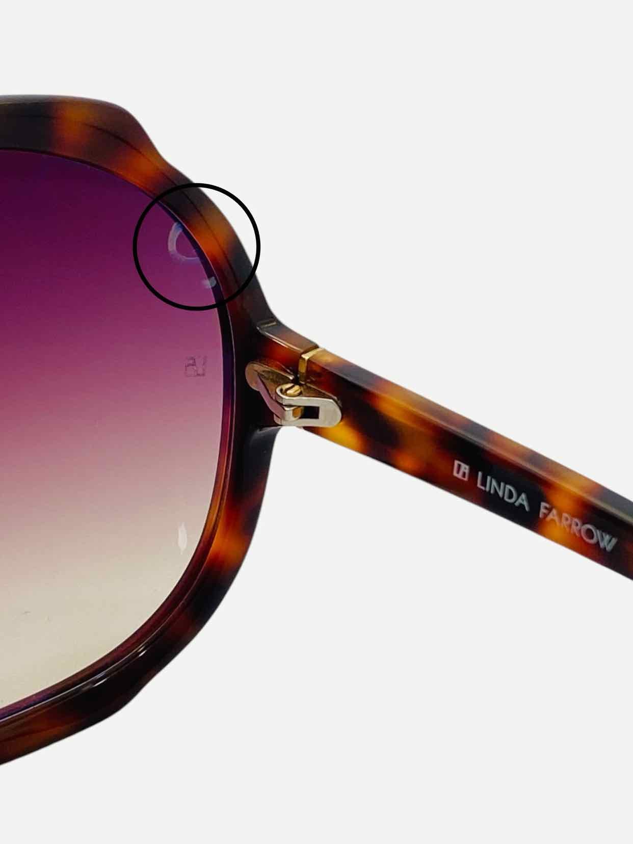 LINDA FARROW Brown Sunglasses