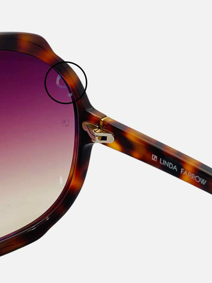 LINDA FARROW Brown Sunglasses