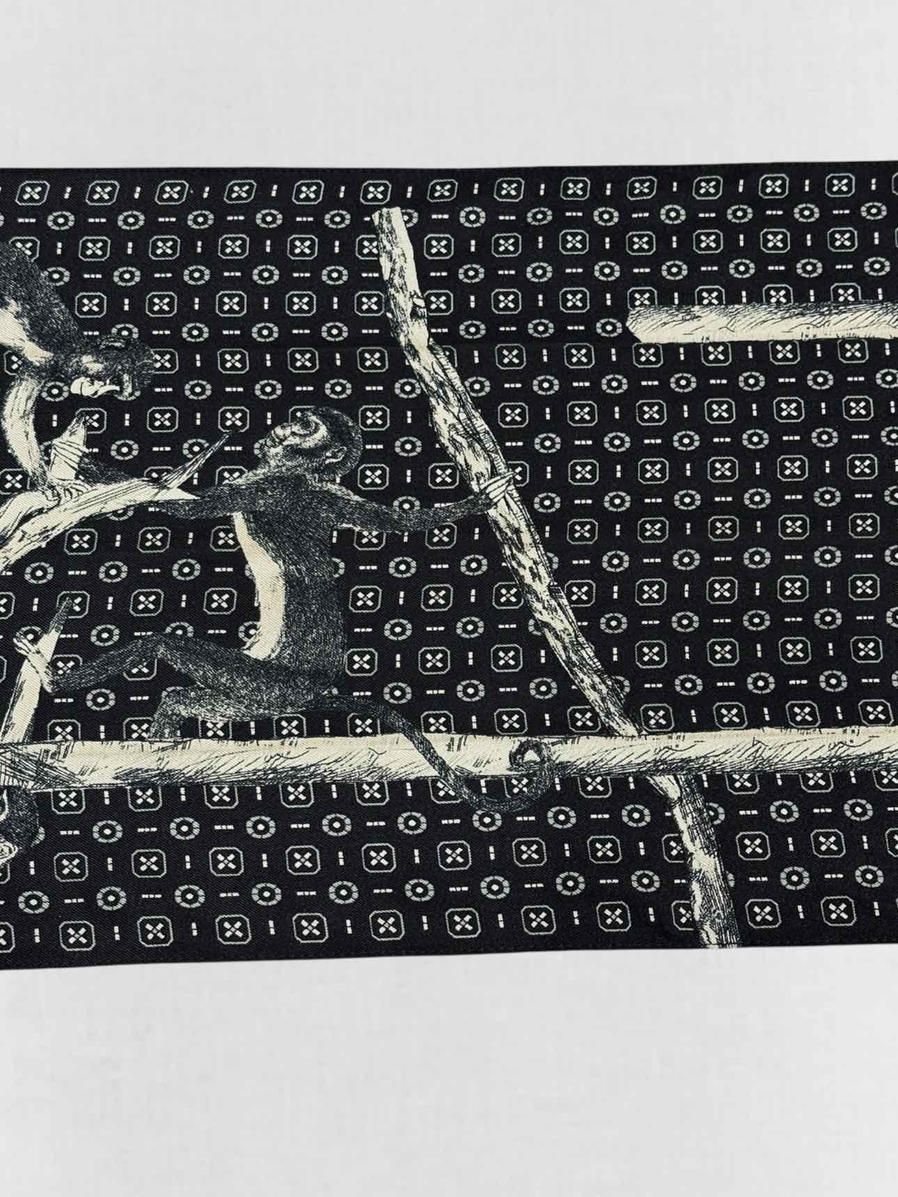 DOLCE & GABBANA Black & White Monkey Print Twill