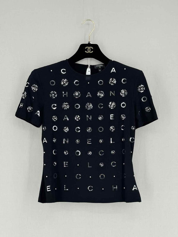 CHANEL Black Size US 4 T-shirt