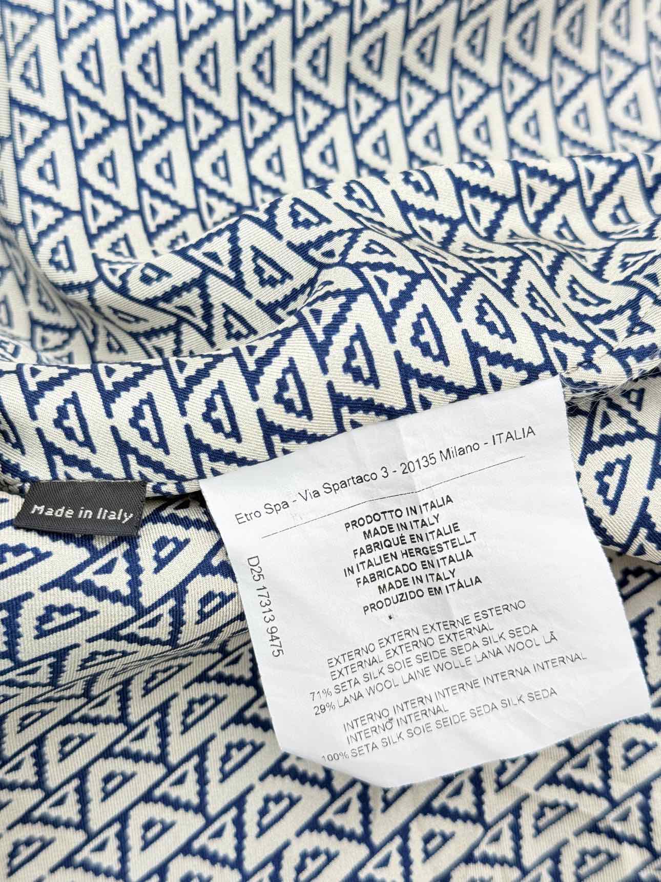 ETRO Blue Multicolor Size US 6 Blazer