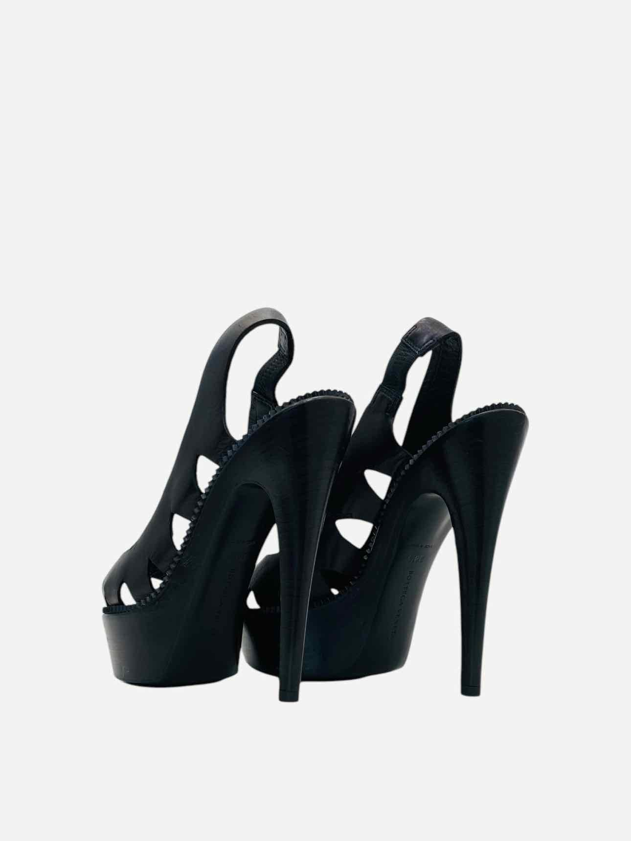 BOTTEGA VENETA Cutout Black Heeled Sandals