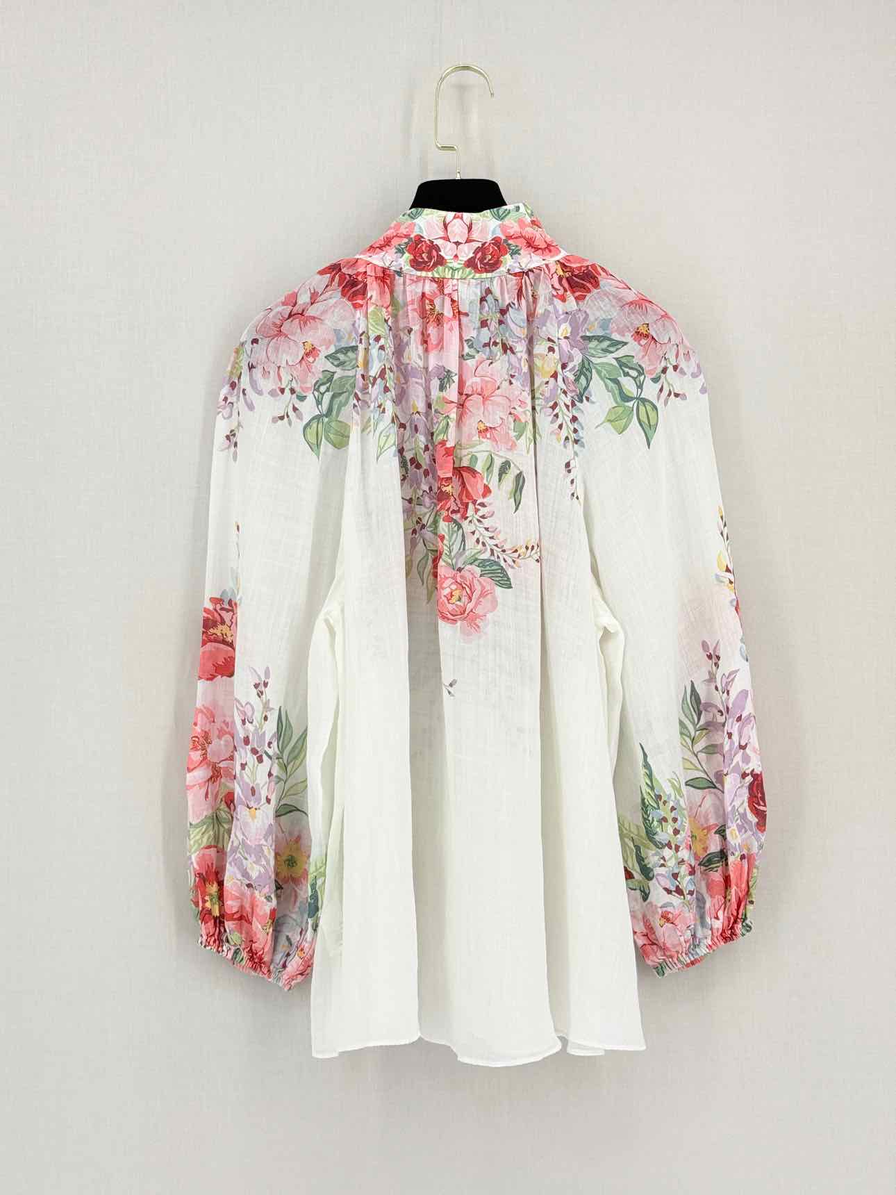 ZIMMERMANN White Multicolor Floral Size Medium Blouse