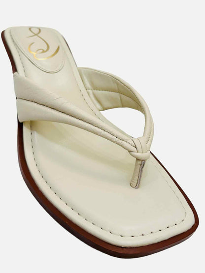SAM EDELMAN Thong Off-white Size EU 37.5 Heeled Sandals