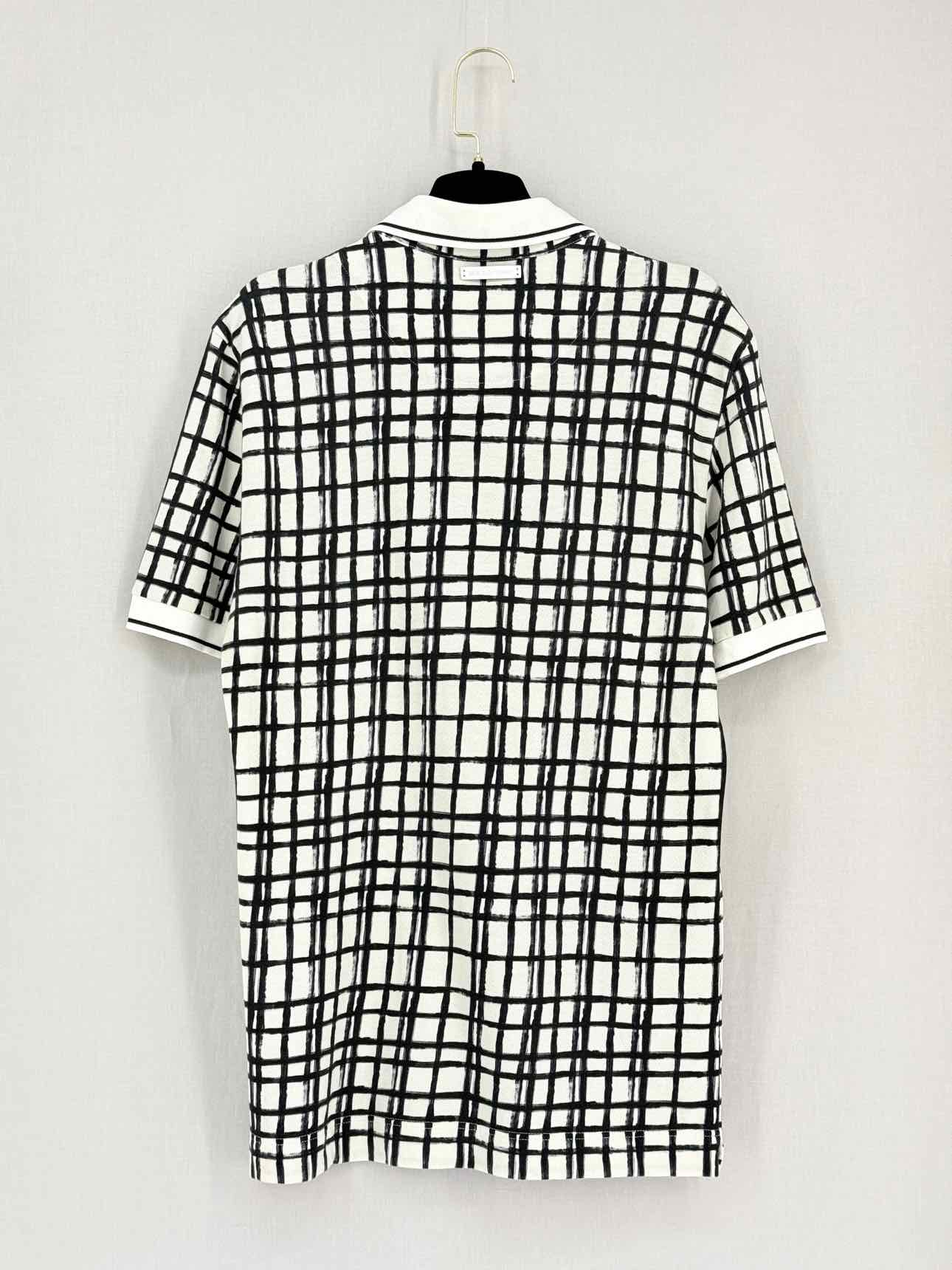 DOLCE & GABBANA White & Black Size 48 Polo Shirt