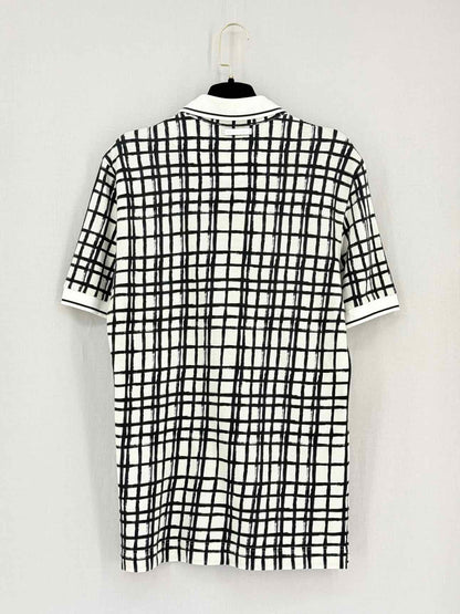 DOLCE & GABBANA White & Black Size 48 Polo Shirt