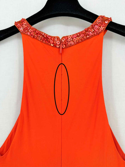 ROBERTO CAVALLI Red Orange Size US 8 Long Dress