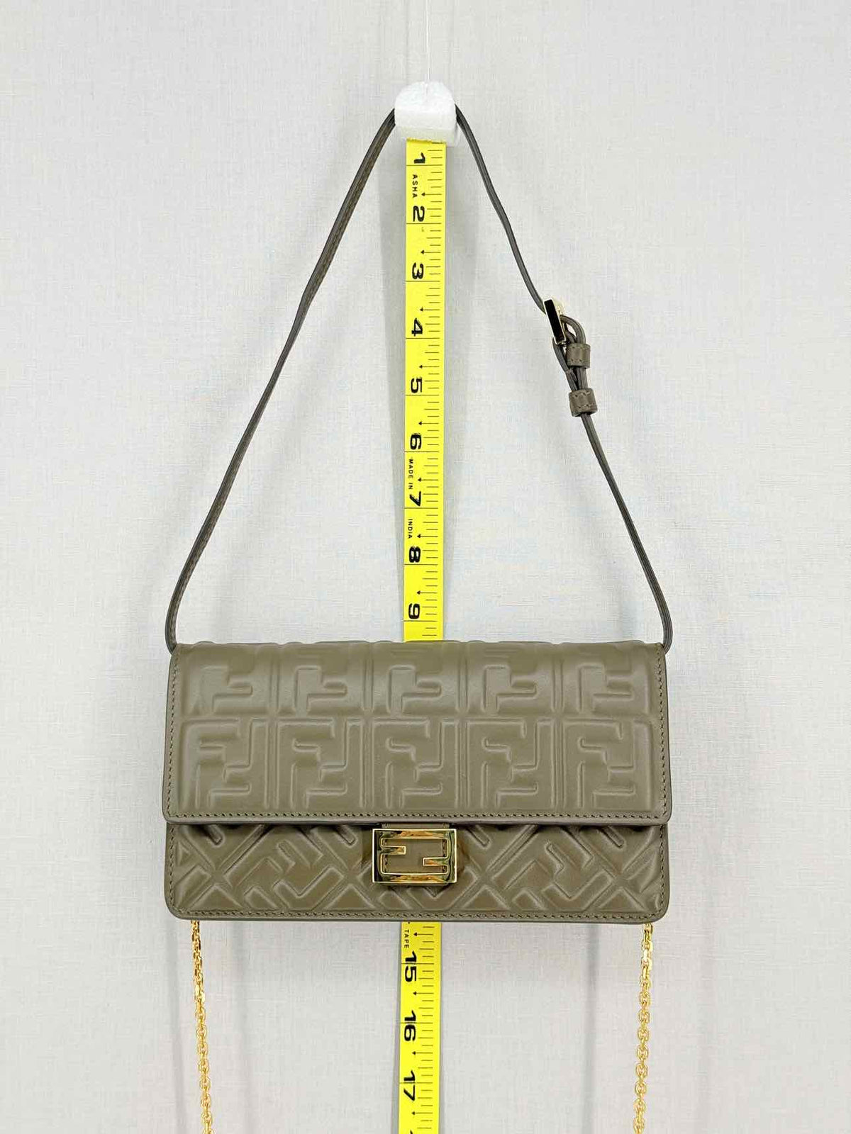 FENDI WOC Khaki FF Embossed Crossbody