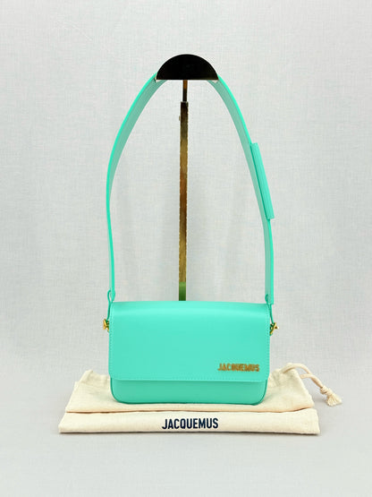 JACQUEMUS Le Carinu Turquoise Shoulder Bag