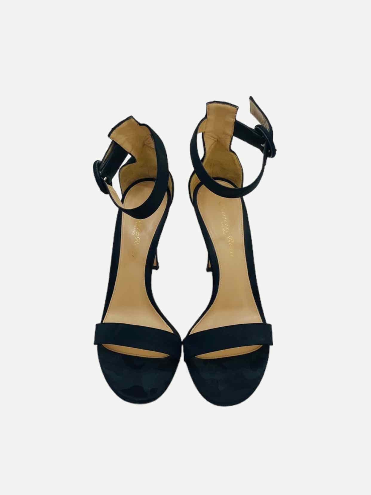 GIANVITO ROSSI Portofino Black Heeled Sandals 36.5