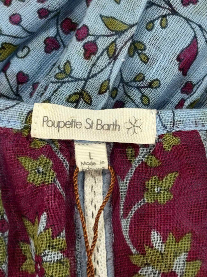 POUTTE ST BARTH Blue & Burgundy Size Large Short Dress
