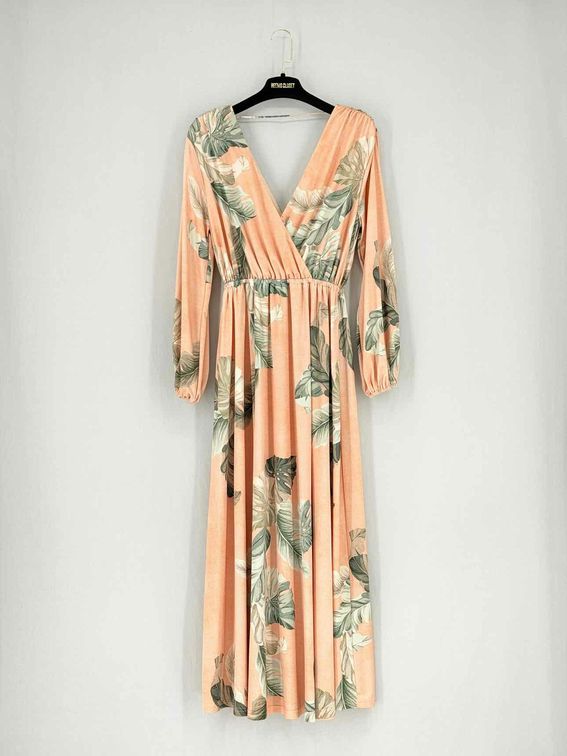 PASDUCHAS Peach w/ Green Size US 4 Midi Dress
