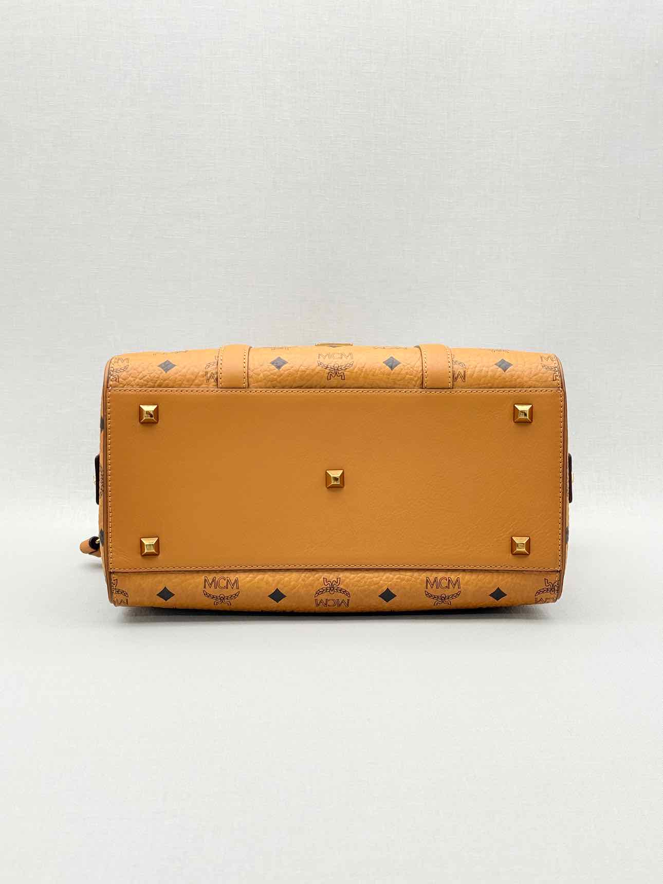 MCM Boston Brown Monogram Top Handle