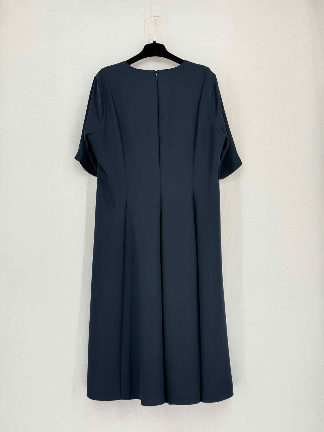 MARINA RINALDI Persona Navy Blue Size US 14 Midi Dress