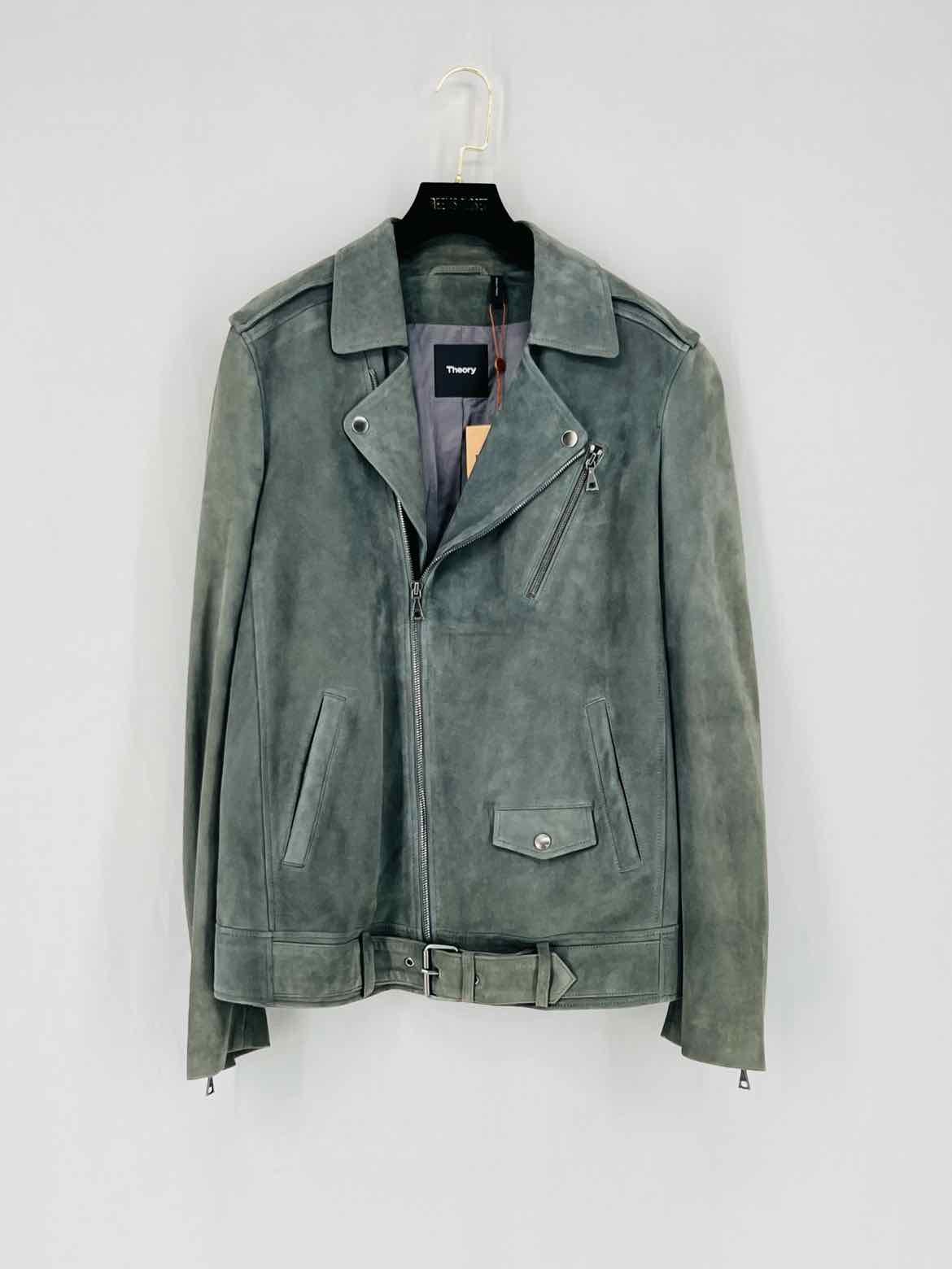 THEORY Tralsmin Biker Grey Size Large Jacket