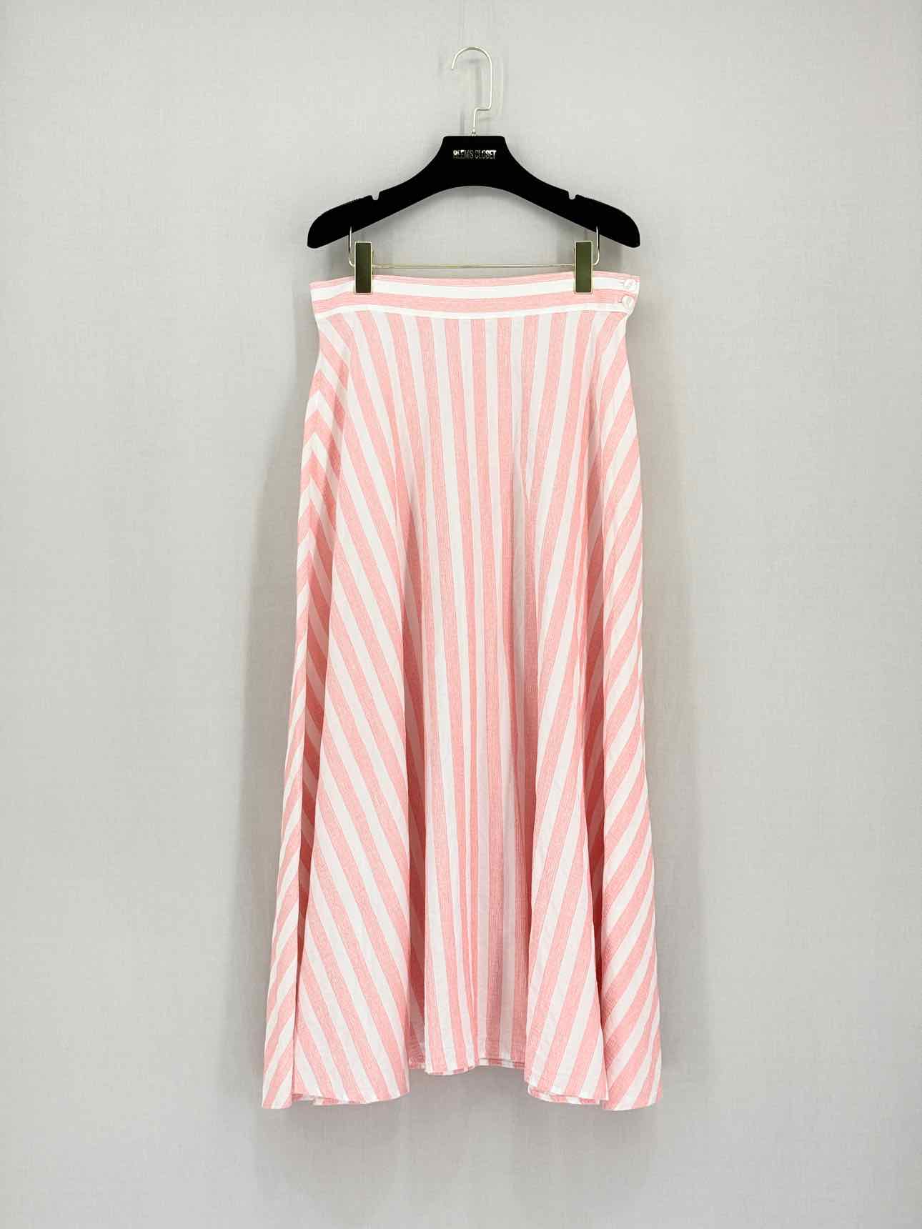 IRIS & INK Pink Striped Size US 10 Midi Skirt