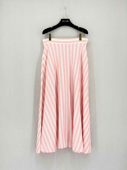 IRIS & INK Pink Striped Size US 10 Midi Skirt