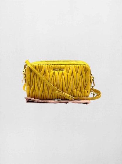 MIU MIU Double Zip Yellow Crossbody