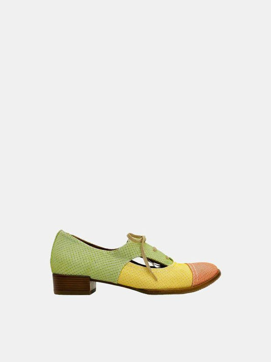 CHIE MIHARA Ingra Green Multicolor Oxfords