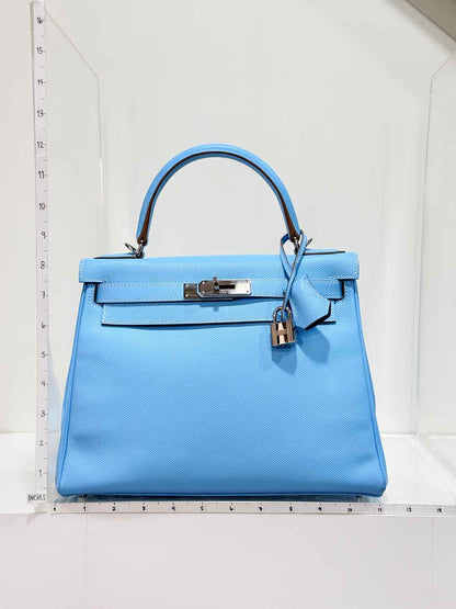 HERMES Kelly Sellier Bleu Du Nord Top Handle
