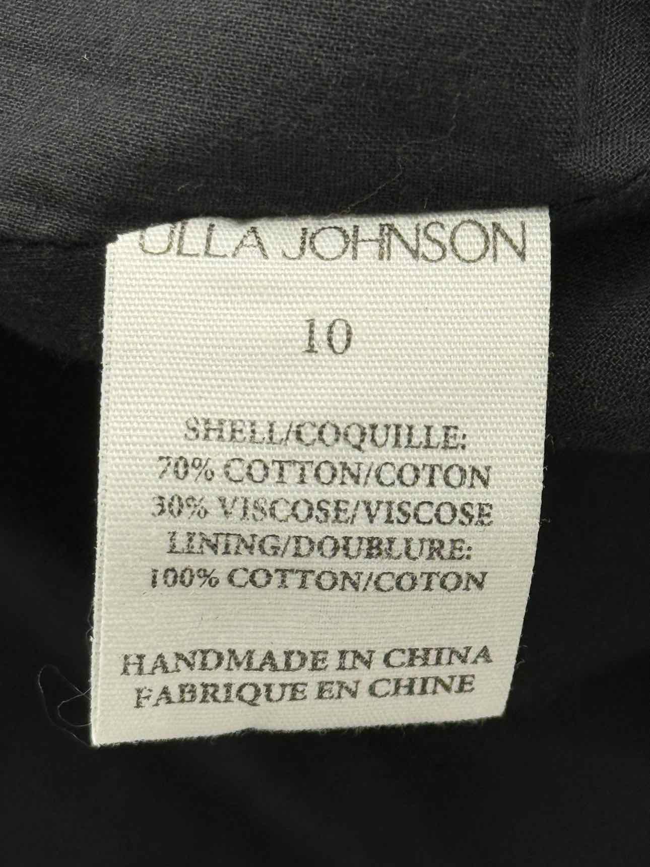 ULLA JOHNSON Black Multicolor Size US 10 Short Dress