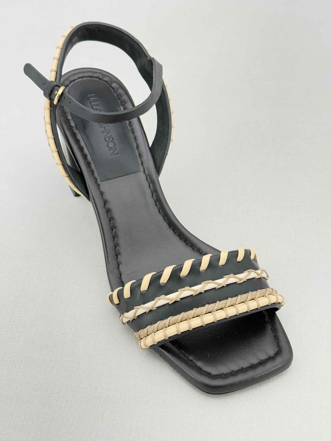 ULLA JOHNSON Black & Beige Size EU 39 Heeled Sandals