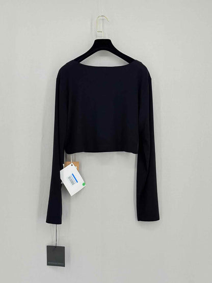 NORMA KAMALI Cropped Black Logo Size XLarge Top