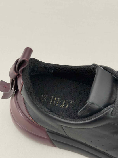 RED VALENTINO Black & Burgundy Size EU 39 Sneakers