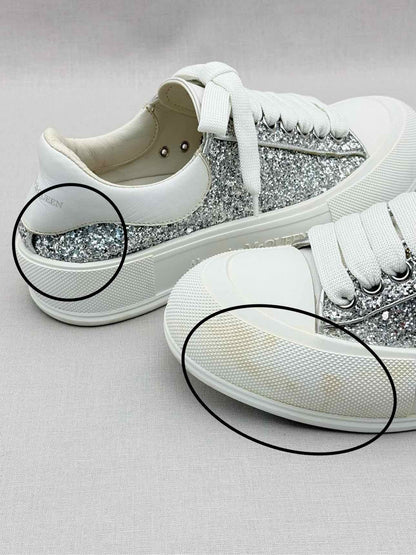 ALEXANDER MCQUEEN White & Silver Size EU 39 Sneakers