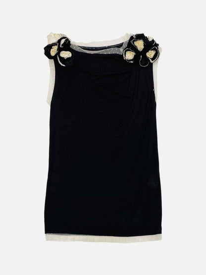 VALENTINO Sleeveless Black w/ White Size Small Top