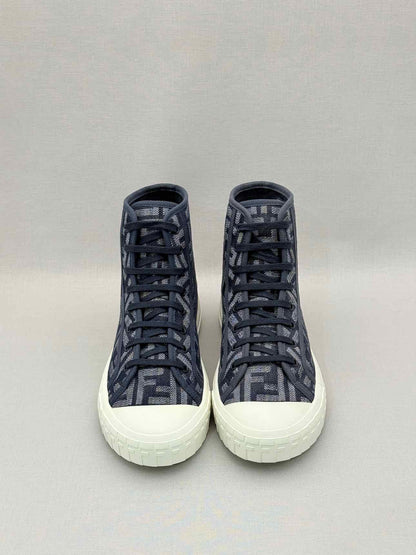 FENDI Domino Denim Blue FF Motif Size EU 39 Sneakers