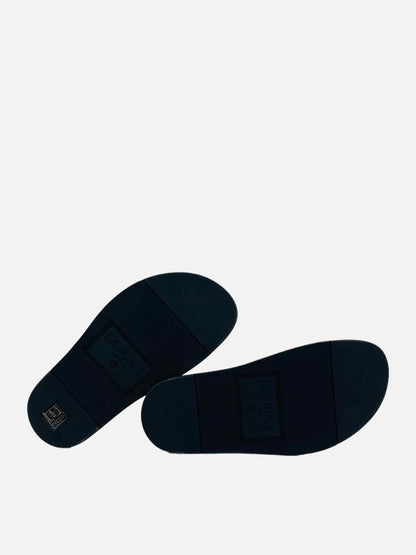 FENDI Fendace Gold & Black Logo Slides 39