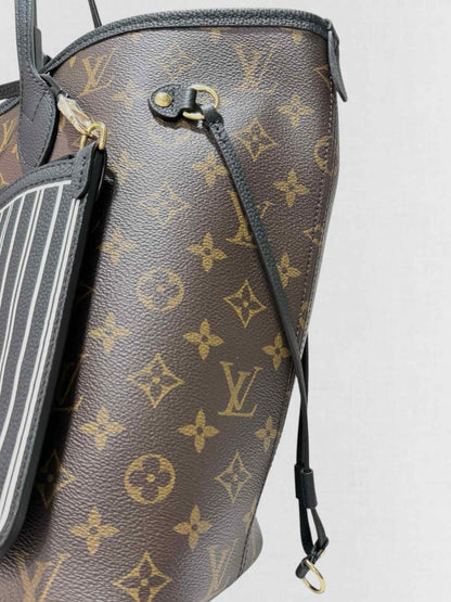 LOUIS VUITTON Brown & Black Monogram Tote Bag