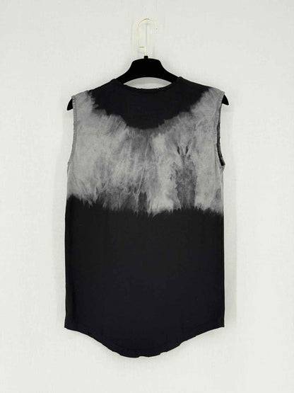 BALMAIN Grey & Black Tie-dye Size US 2 Top