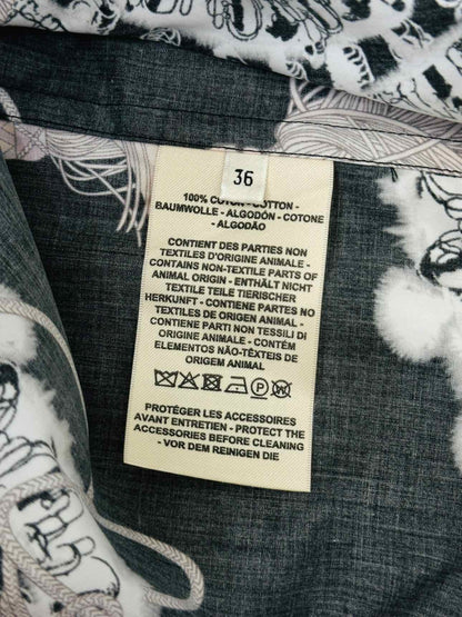 HERMES Black & White Print Size US 4 Shirt