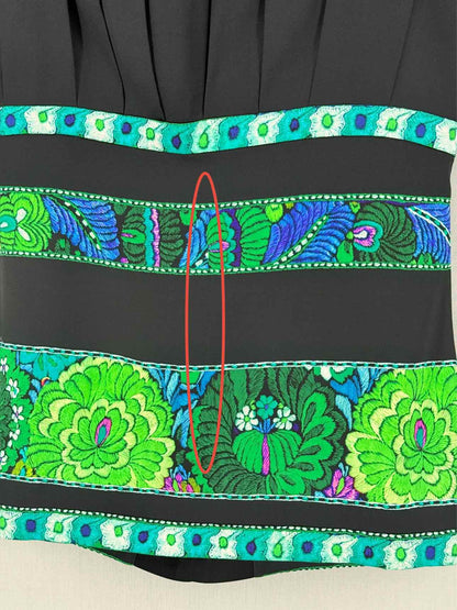 ROBERTO CAVALLI Green Multicolor Printed Size US 8 Top