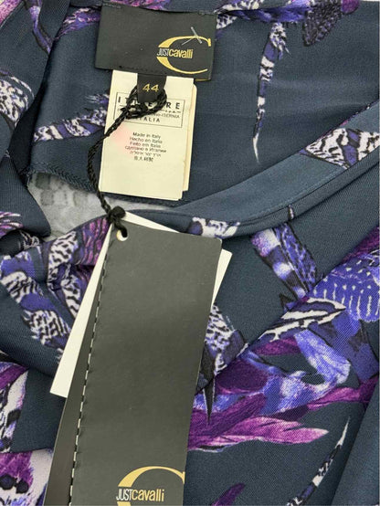 JUST CAVALLI Blue & Purple Size US 8 Midi Dress
